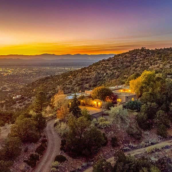 Set in the mountains over Santa Fe, this 6,200-square-foot villa boasts breathtaking views.