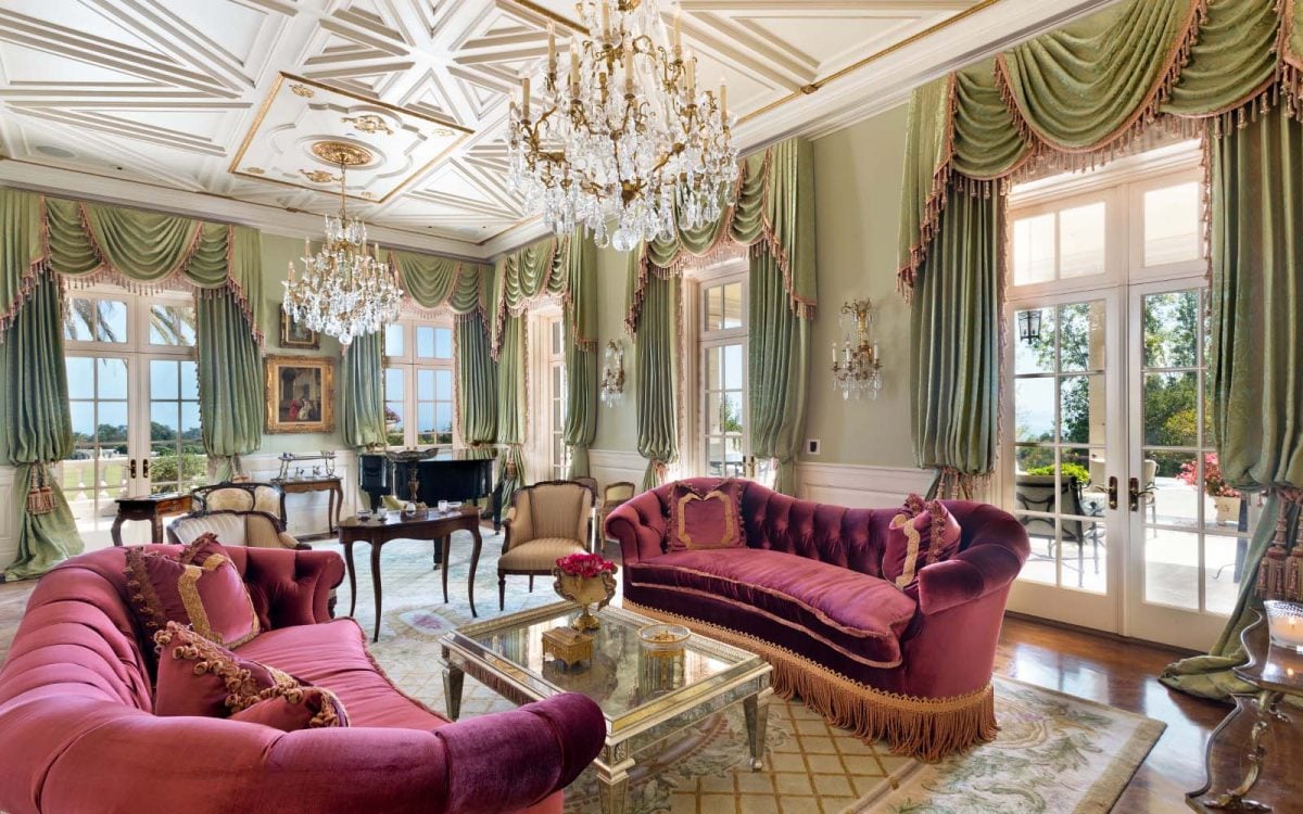 formal living room in patrick nesbitt's montecito estate