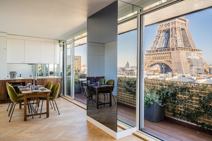 paris apartment with view of eiffel tower