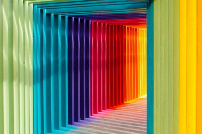 bright paint colors in a tunnel