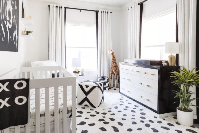 black and white child bedroom by desiger naomi coe