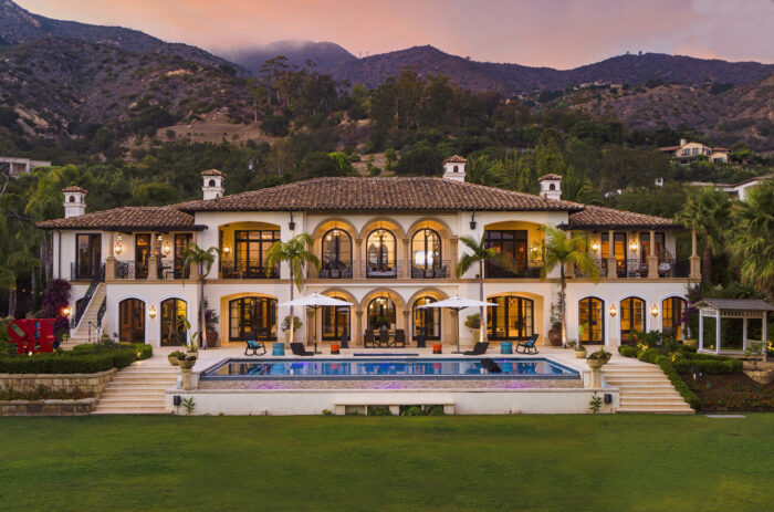 exterior view of a montecito luxury home at 888 Lilac Drive
