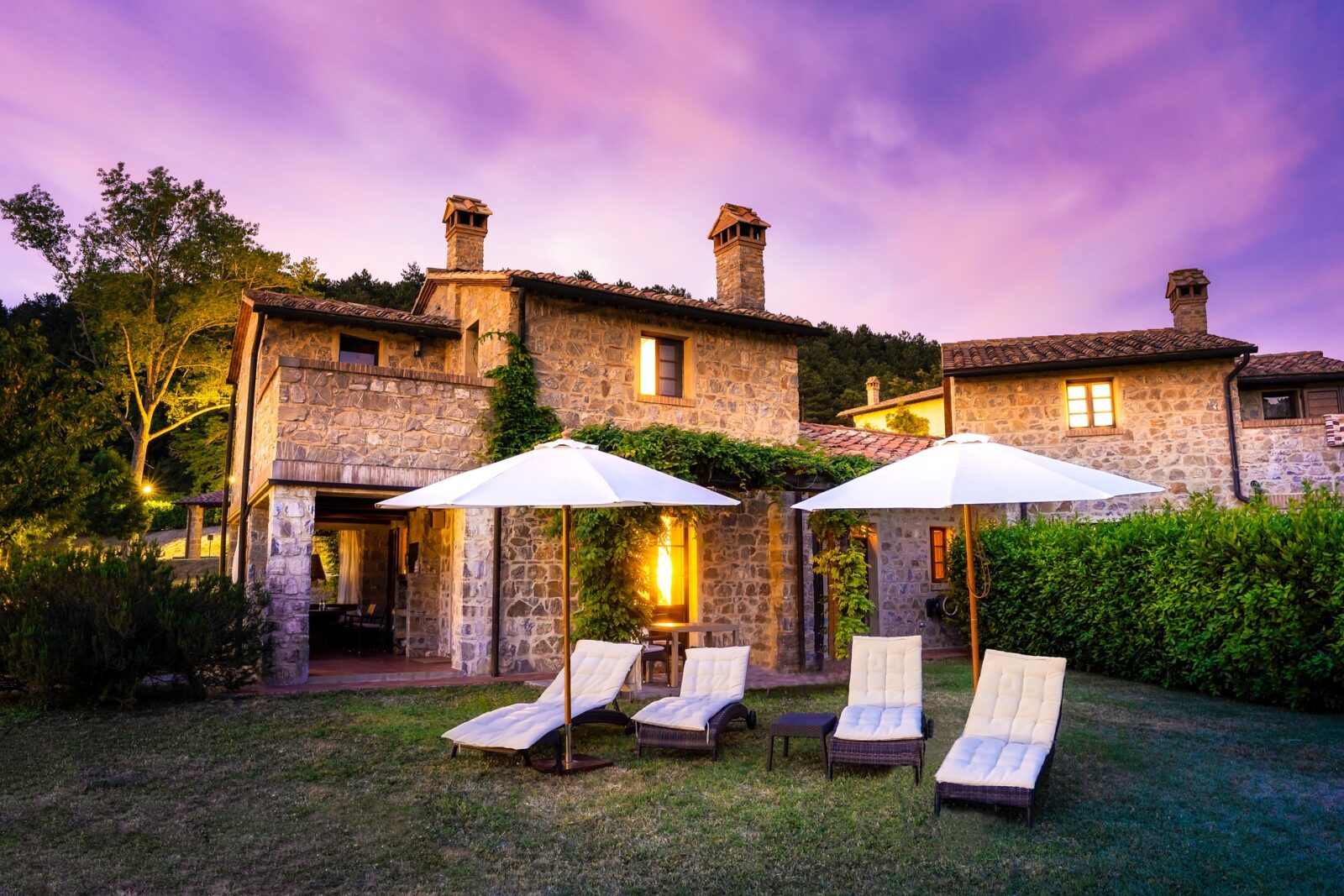tuscan luxury home in the backyard
