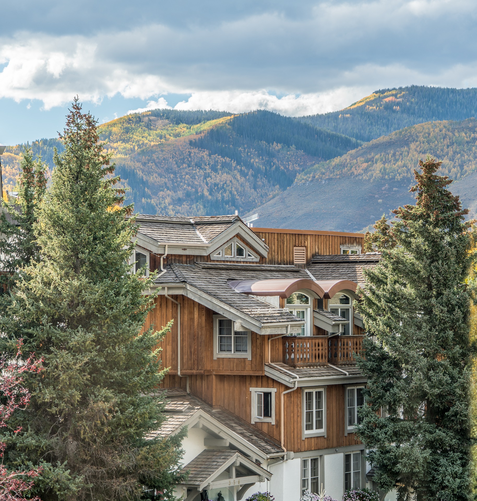 vail luxury home with mountains in background