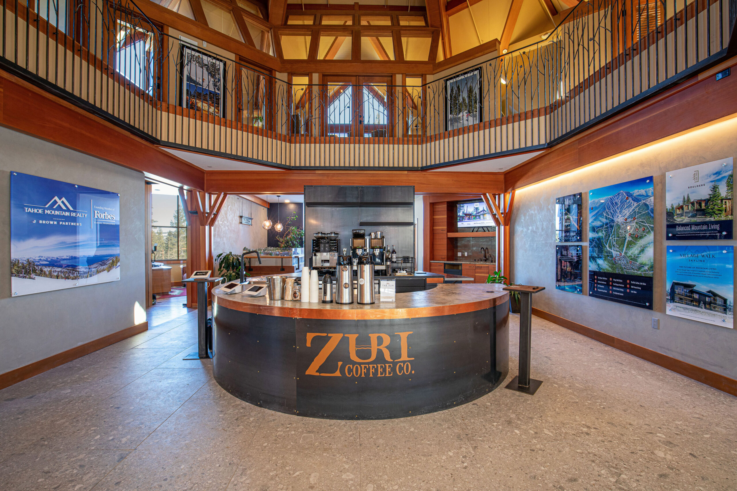 circular coffee bar inside The Hub at northstar village