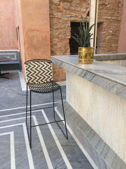 outdoor bar with stone and tile