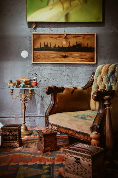 Antique Furniture Arm Chair Paintings