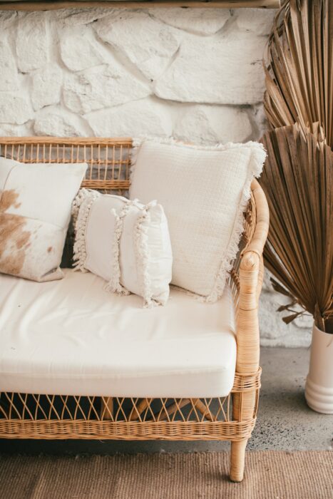 Fringe Pillows Rattan Furniture