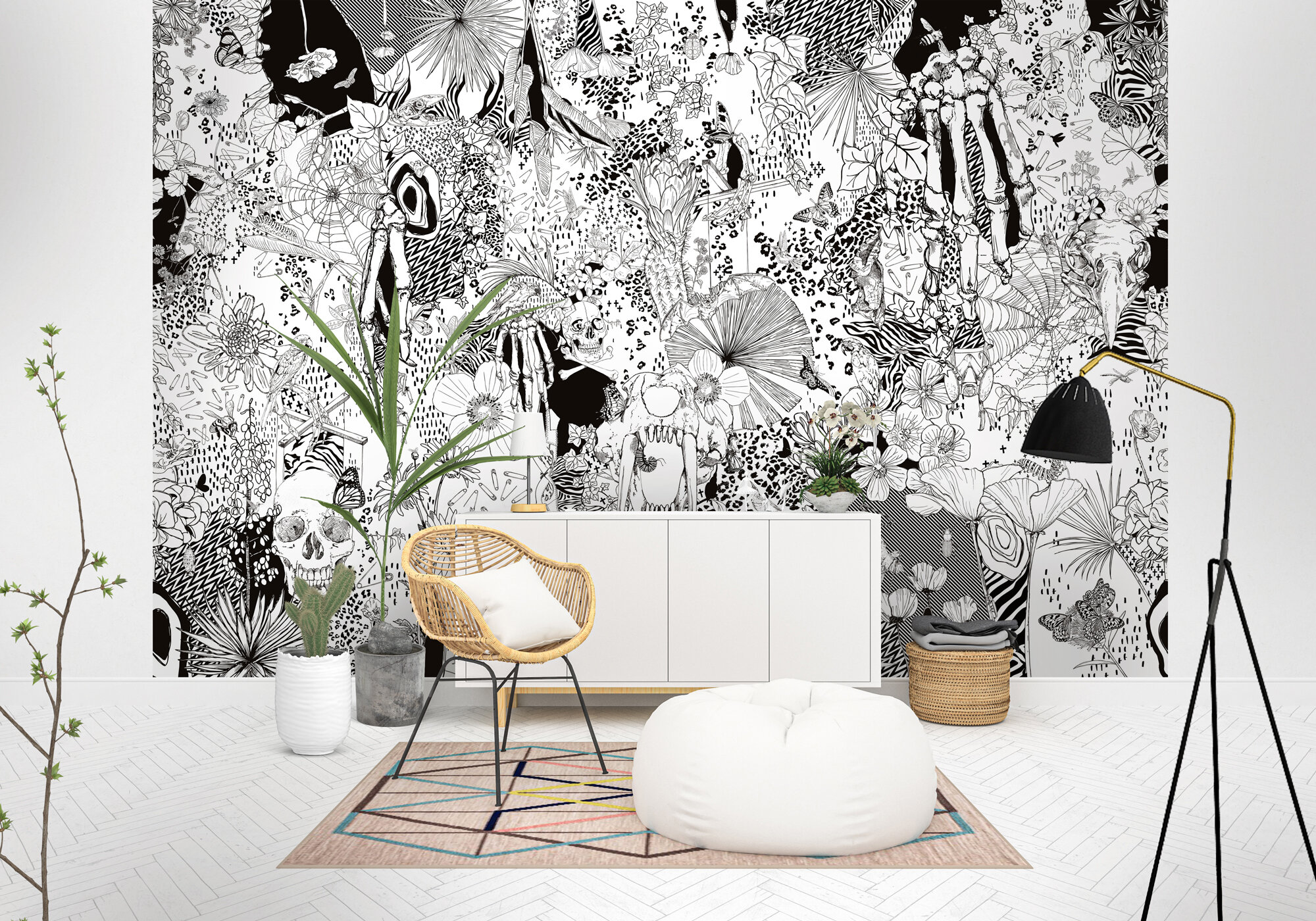 White Black Artistic Bedroom Design By Kate Bright