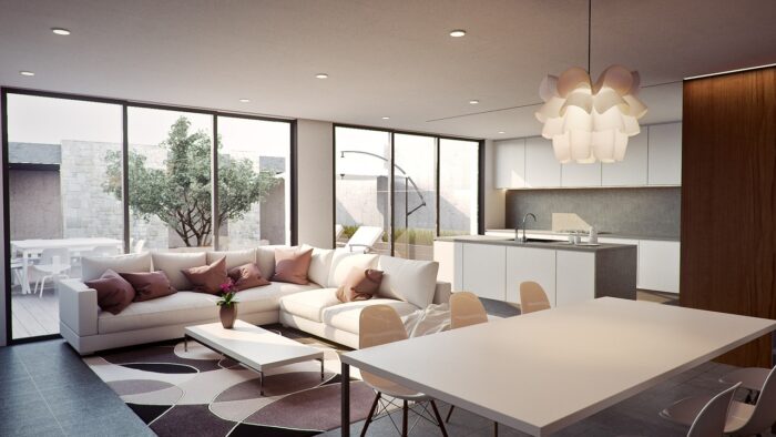 Contemporary Interior Design Staged Living Room Kitchen