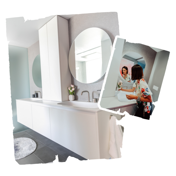 Copntemporary Bathroom Circular Mirror Margarita Bravo