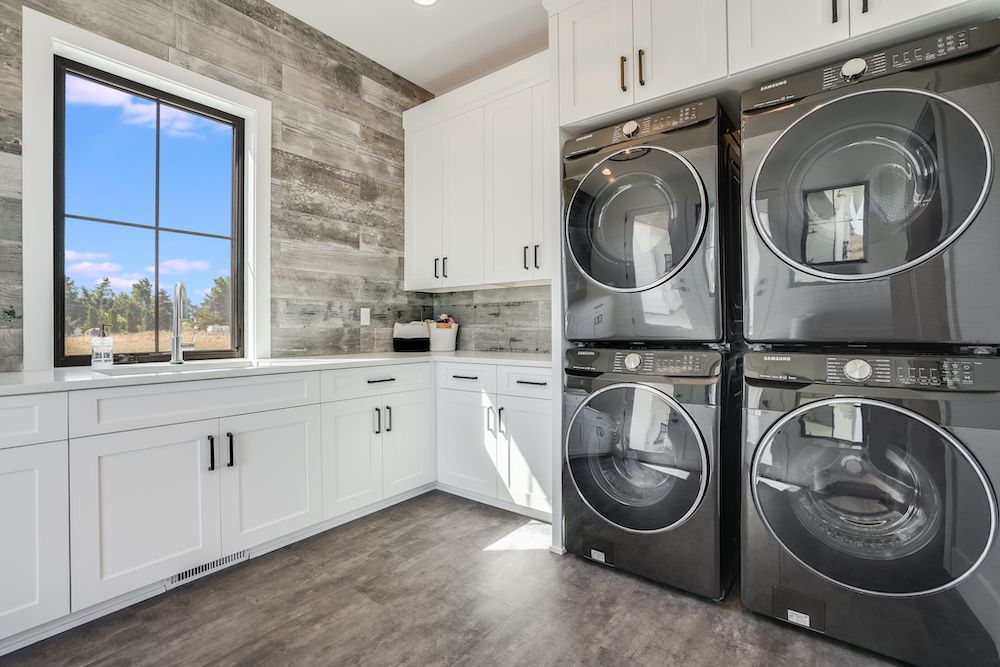 interior view of a finished laundry room