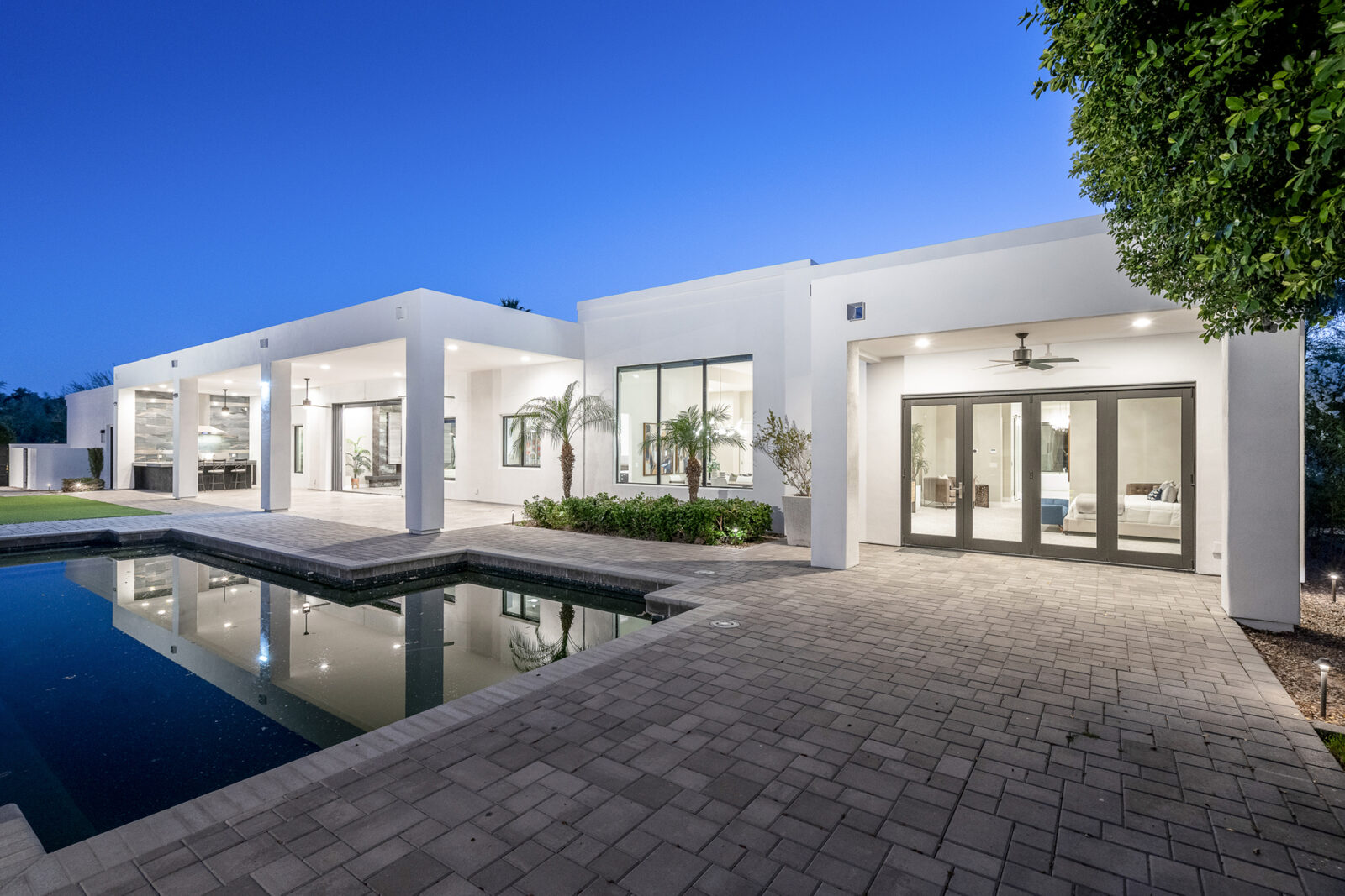 Private Paradise Valley Custom Home Sits On A Quiet Corner Lot With