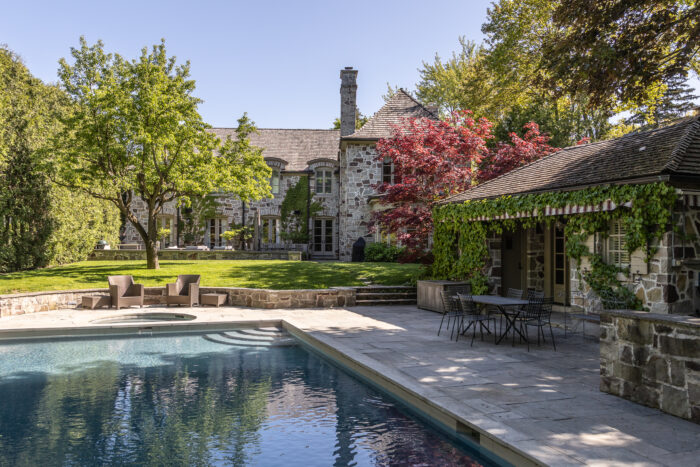 Calm pool at chateau in Canada