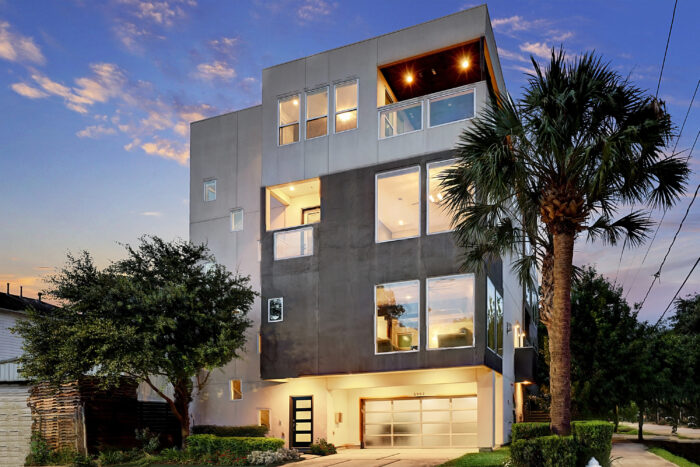 Three-story modern residence in Houston, Texas. 