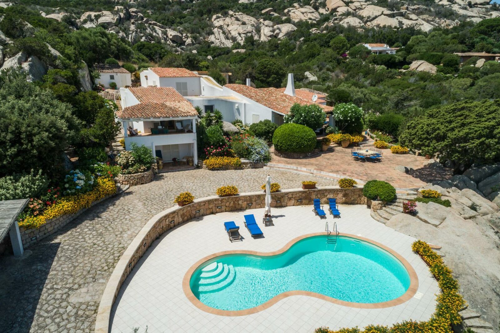 A pool outside of Villa Hugo in Porto Rafael