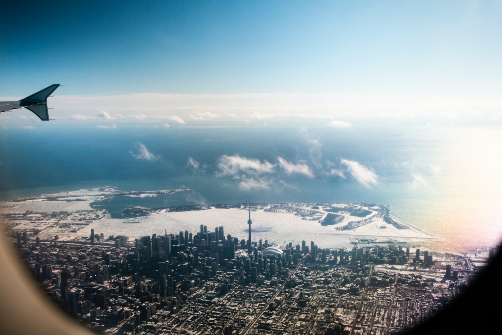A View Of Toronto From An Airplane