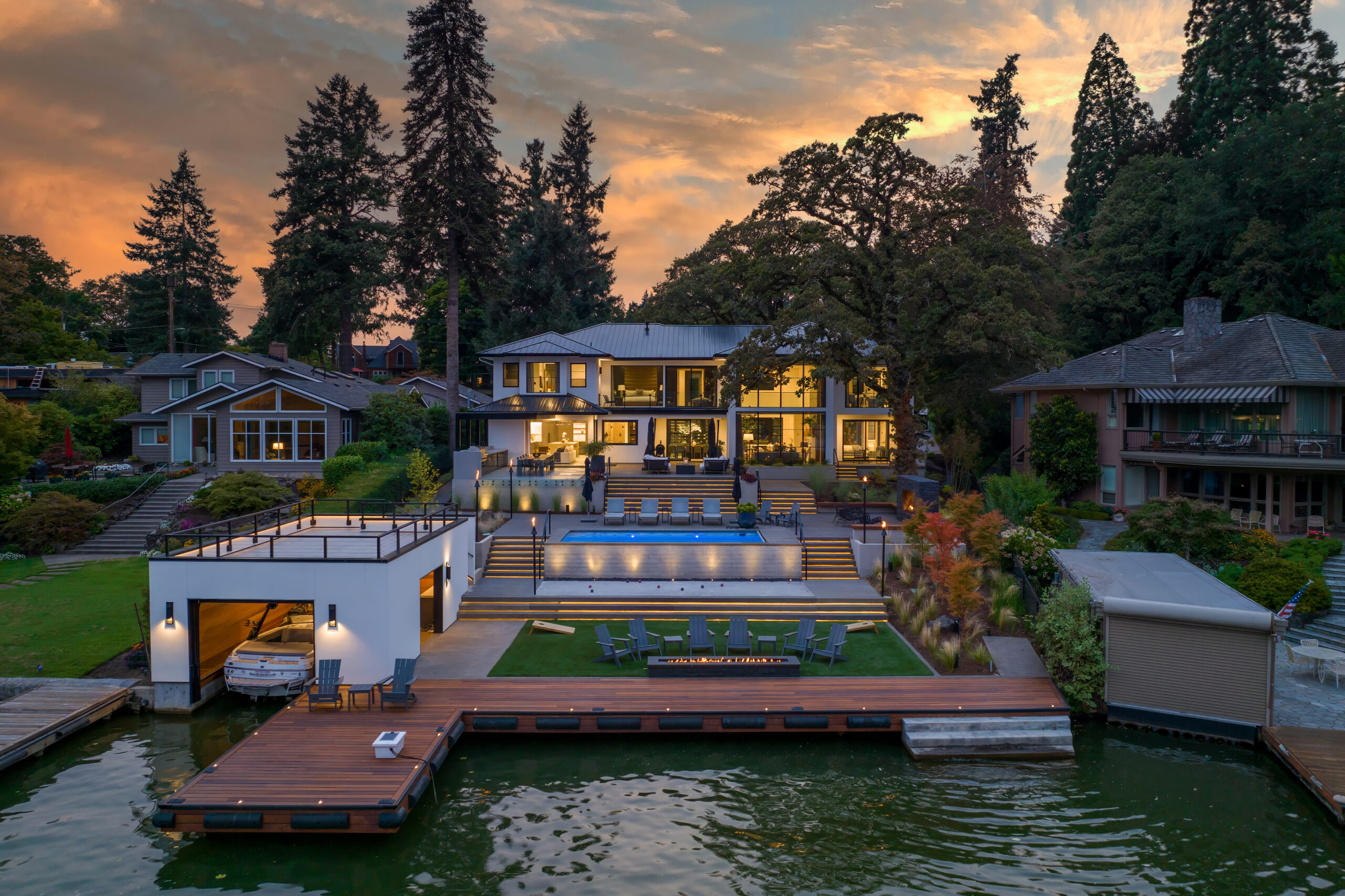 Oswego Lake’s Most Exquisite Gold Coast Waterfront Home Luxury Home