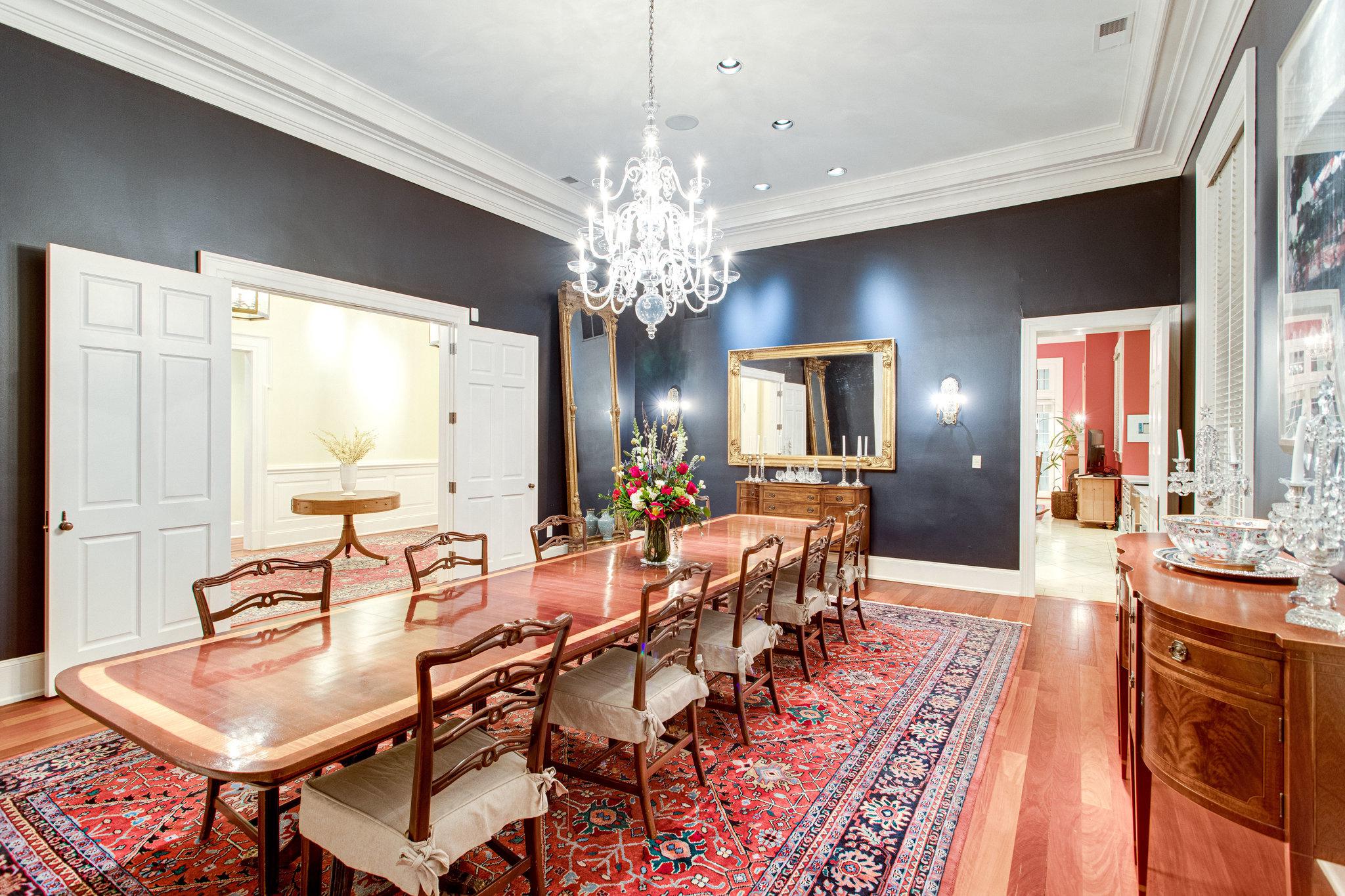 A formal dining room in Washington D.C. mansion. 