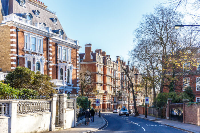 Kensington area in winter, London