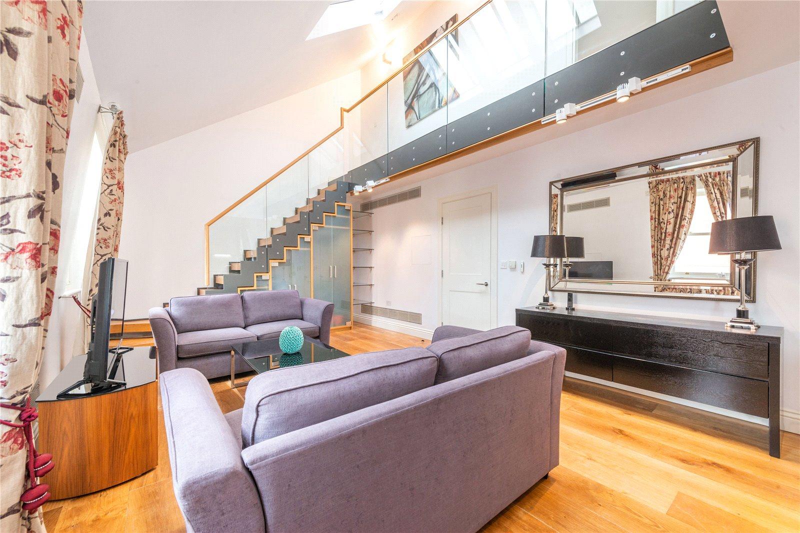 Modern staircase in London apartment.