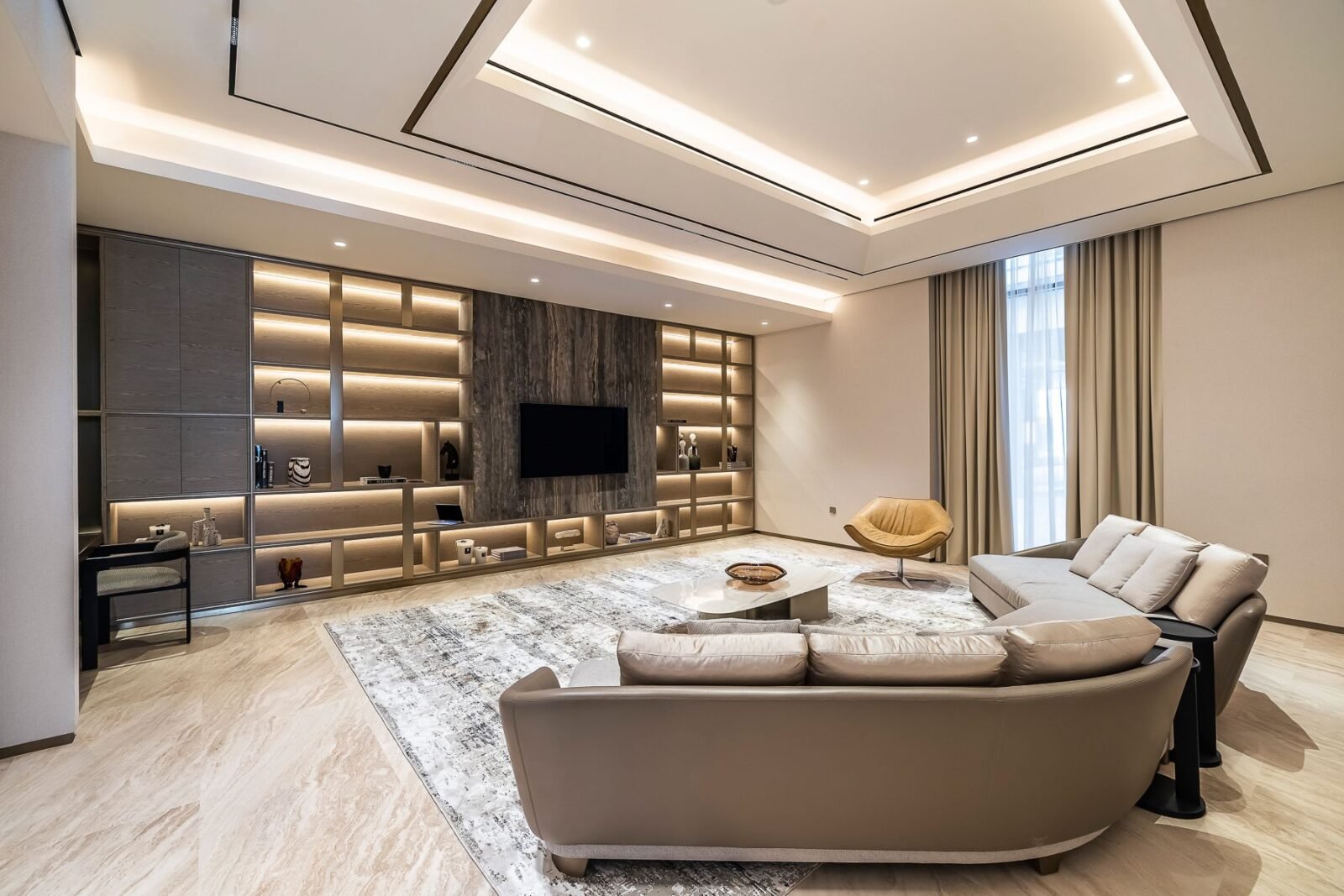 Dubai Penthouse Living Room And Entertainment Center