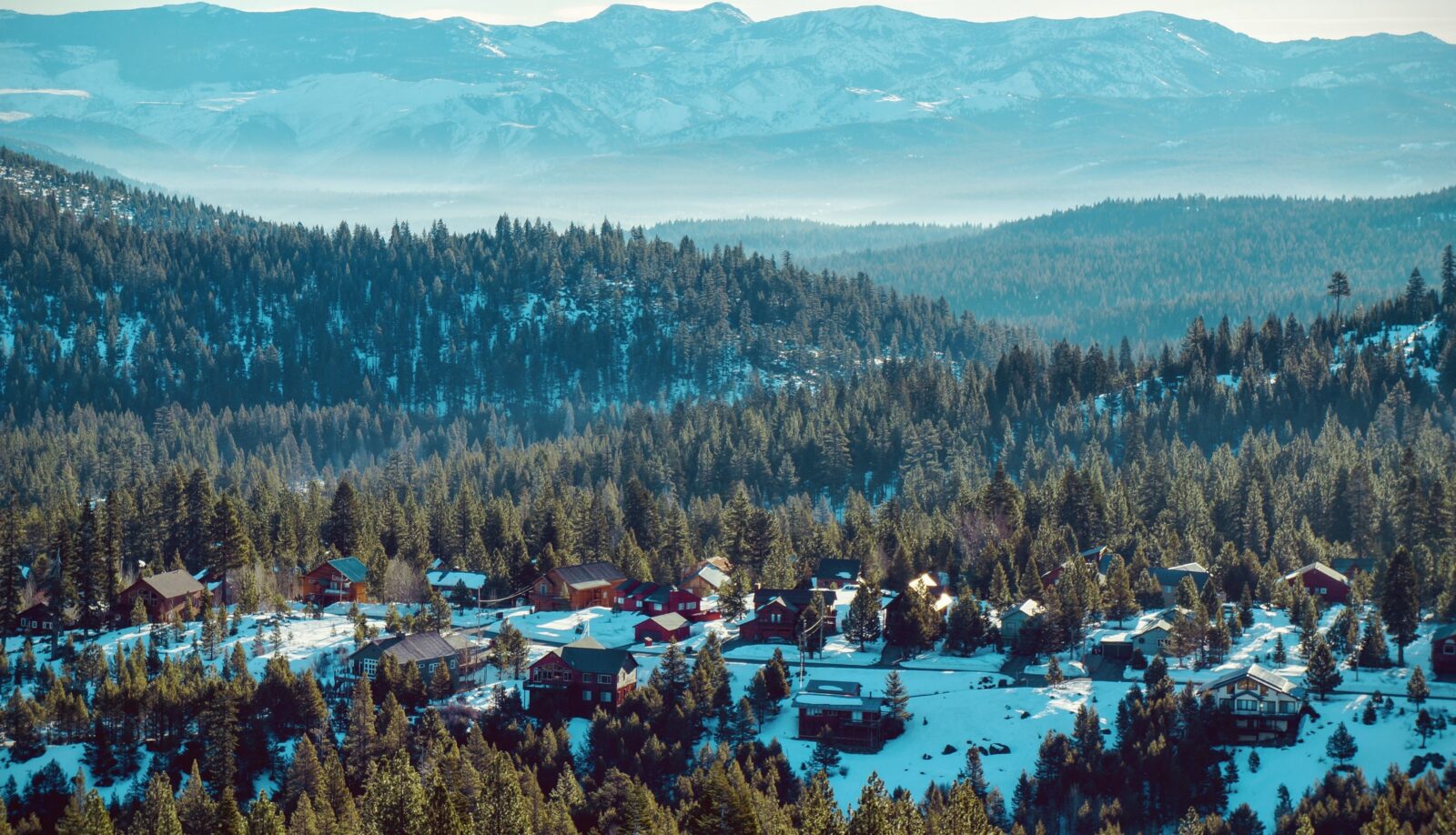 Birds-eye view of Truckee, California