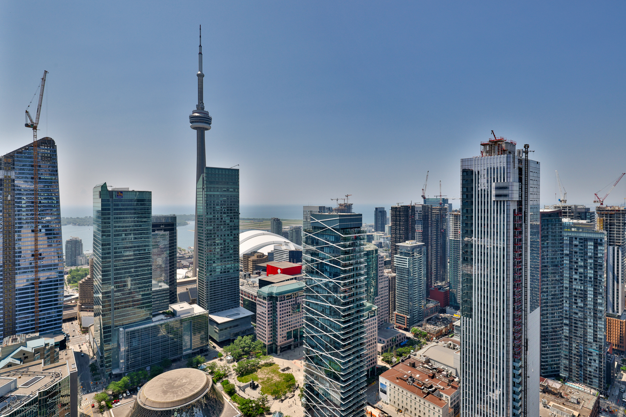 A collection of very tall buildings in Toronto