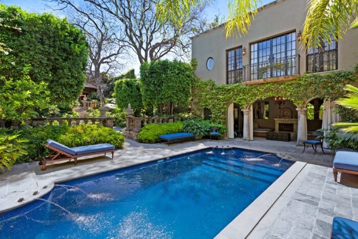 Courtyard swimming pool in San Miguel de Allende home. 
