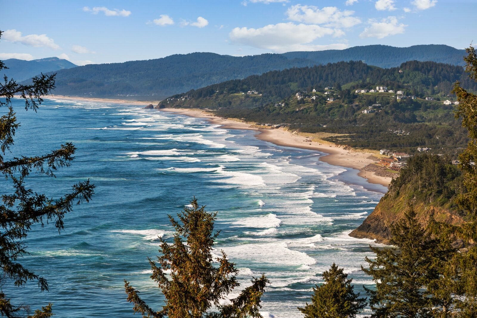 Raised view of the Oregon coast. 