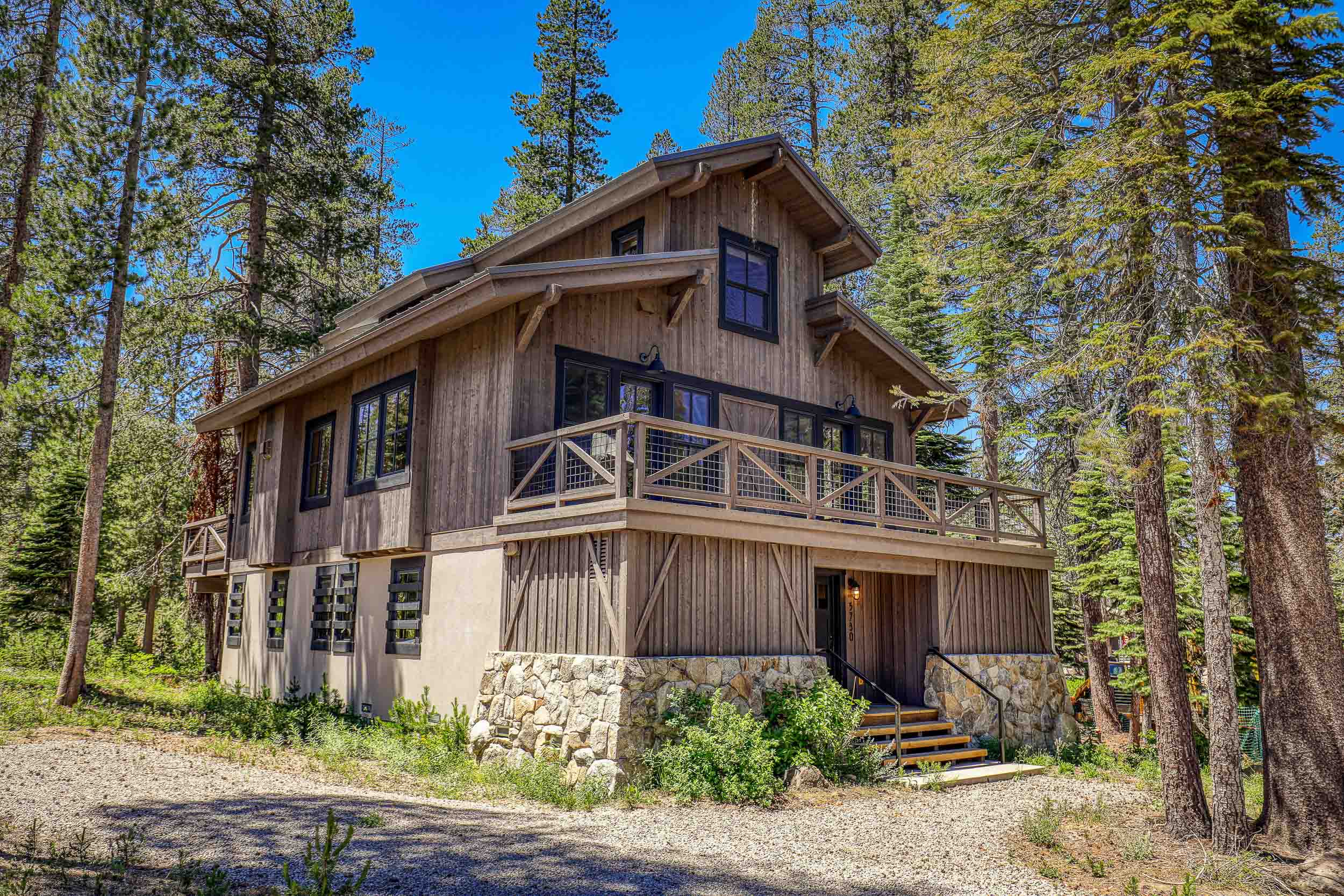 Modern ski cabin in Sugar Bowl Ski Resort in the Sierra Nevada Mountain Range. 