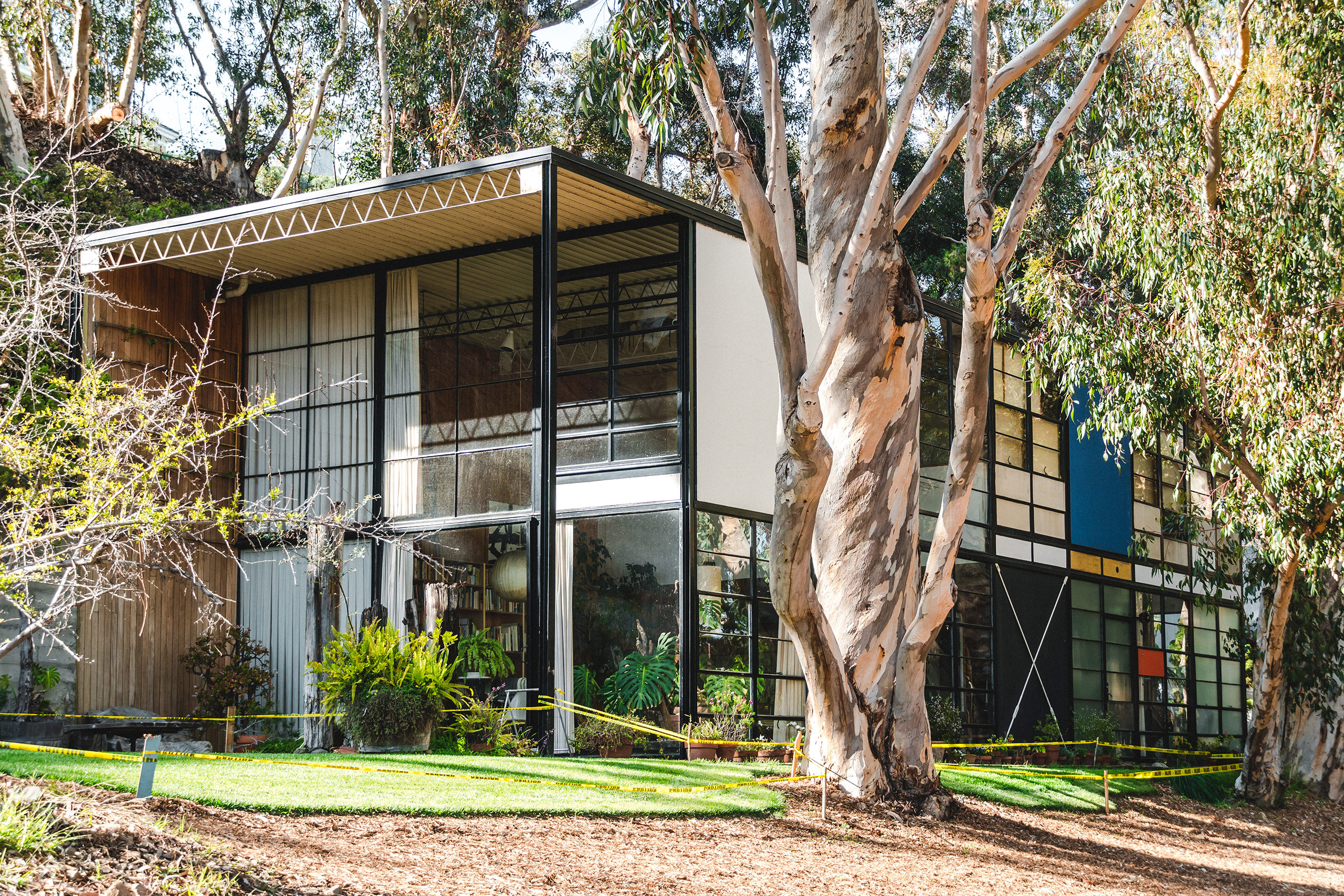 exterior of Charles and Ray Eames's Case Study House in Pacific Palisades, California