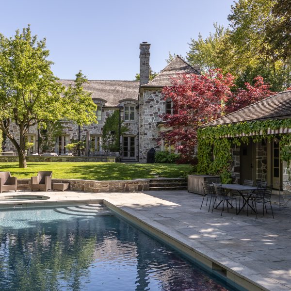 Calm pool at chateau in Canada