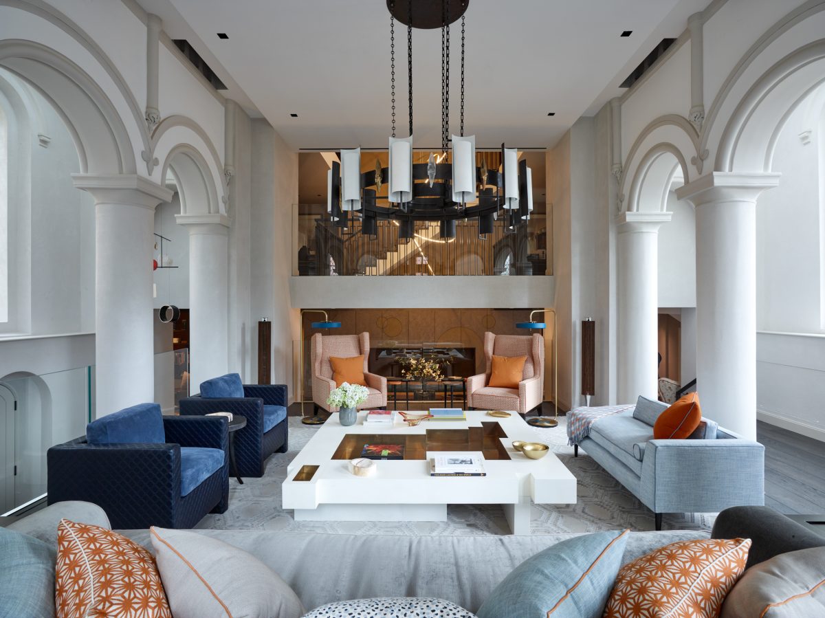 interior of converted church residence in west London by interior designer Philippa Thorp